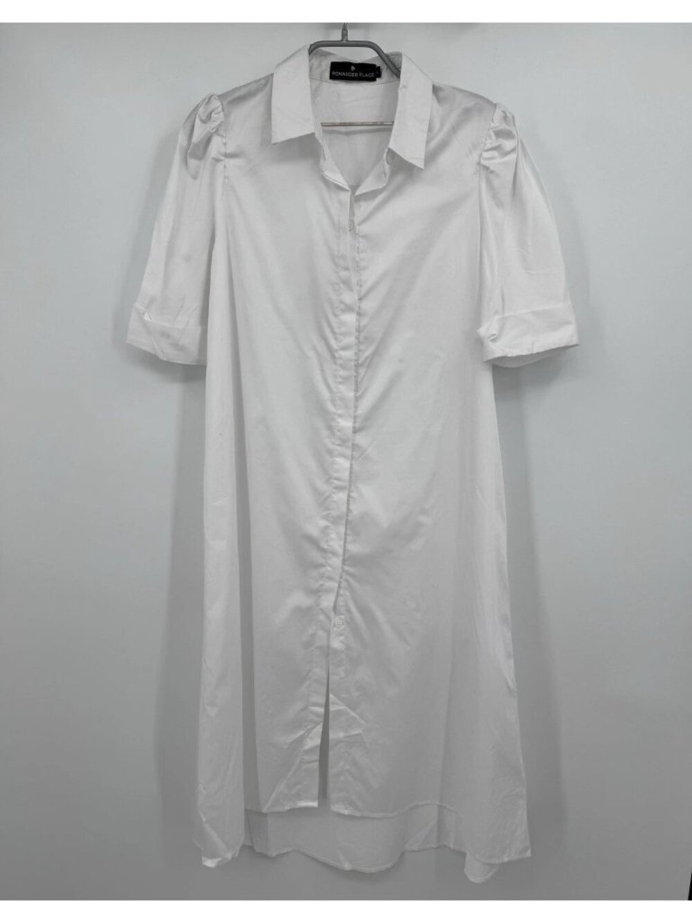Pomander Place by Tuckernuck White Kayla Midi Shirt Dress sz S Button Front NWOT